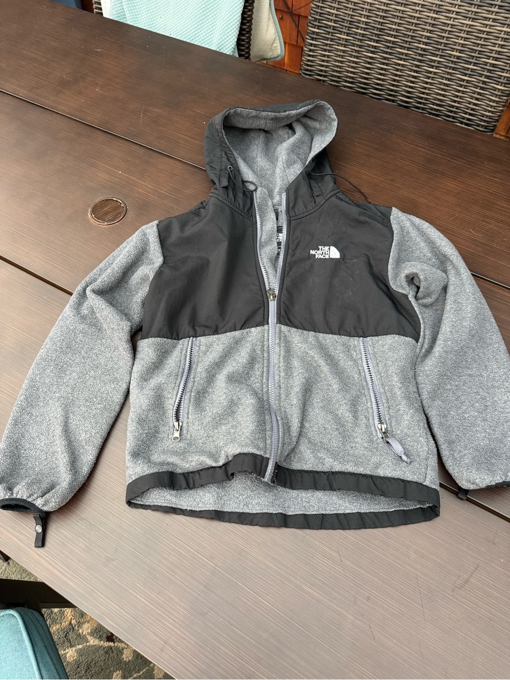The North Face Grey and Black Fleece Jacket